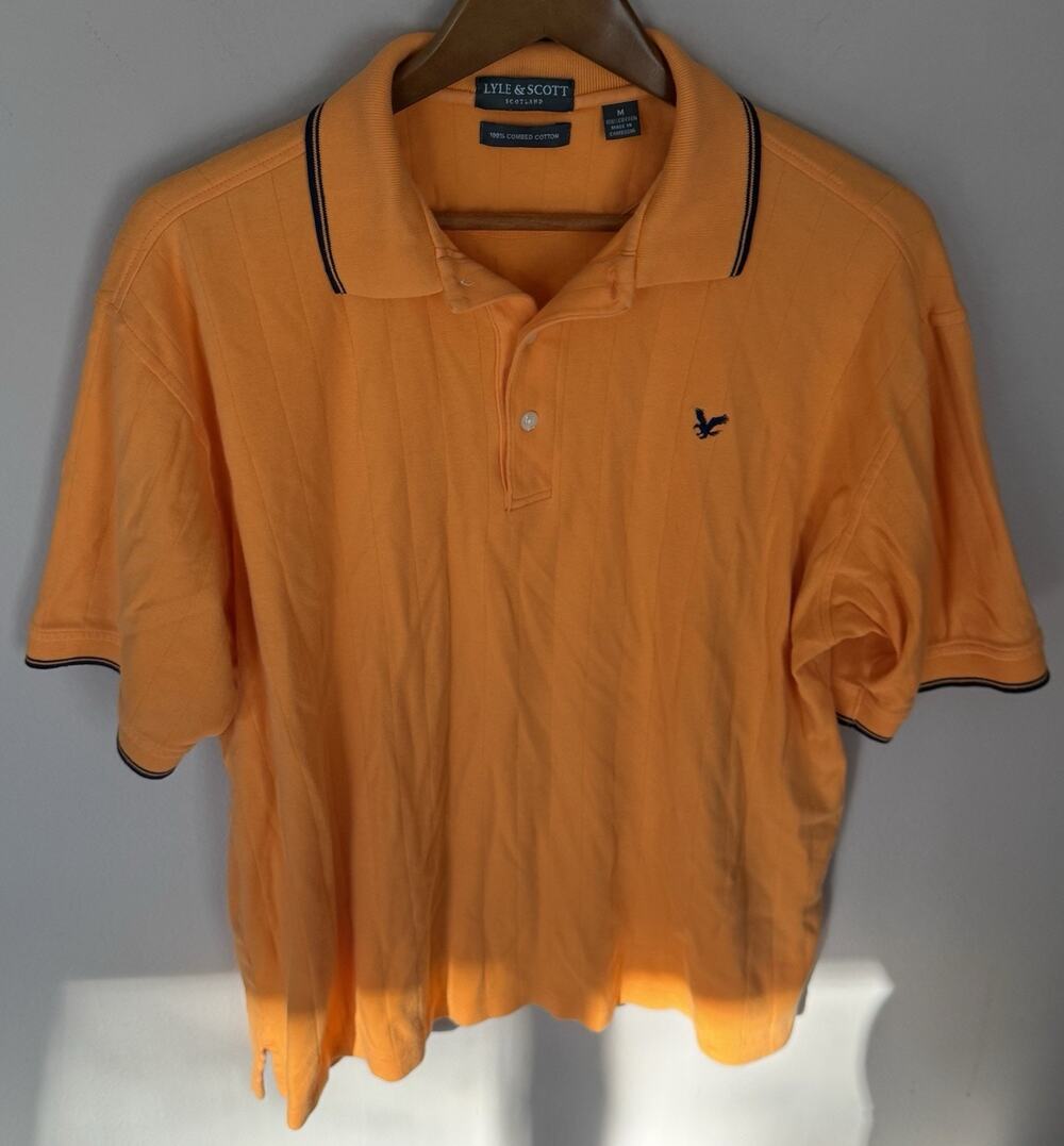LYLE & SCOTT | Mens Orange Golf Polo Medium Combed Cotton